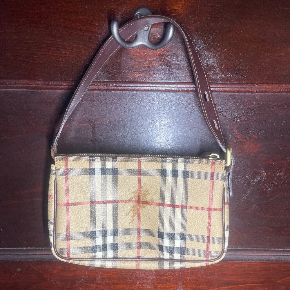 RARE Vintage Burberry London Pochette Purse, Haymarket Check Bag, 00s, 90s